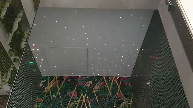 Stars on ceiling in small space